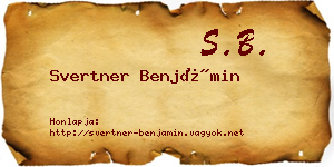 Svertner Benjámin névjegykártya